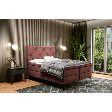 Čalouněná postel Arizona 180x200 cm Tmavě cihlová KOLA