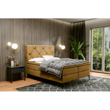 Čalouněná postel Arizona 180x200 cm Žlutá KOLA