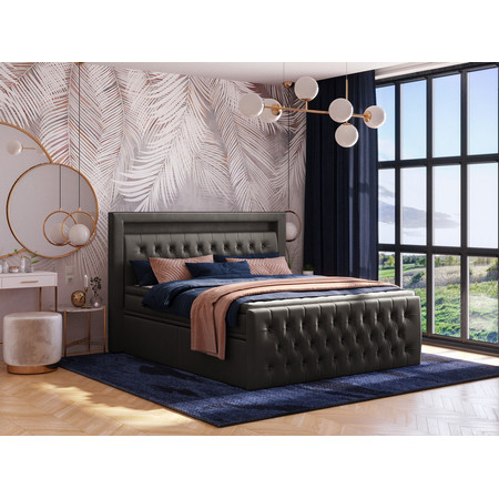 Čalouněná postel CESAR včetně úložného prostoru 160x200 Hnědá II KOLA