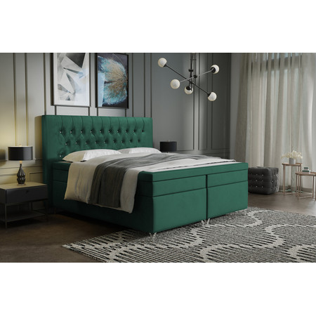 Čalouněná postel Diament 160x200 cm Zelená KOLA