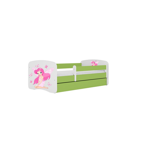 Dětská postel s úložným prostorem Babydream 70x140 cm - víla Bílá + zelená Pěnová matrace Signal-nabytek