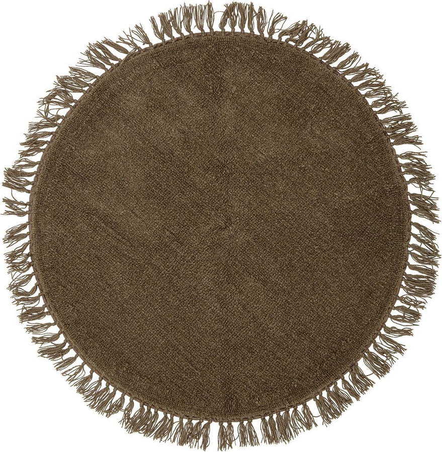 Hnědý vlněný kulatý koberec ø 110 cm Lenea - Bloomingville Bloomingville