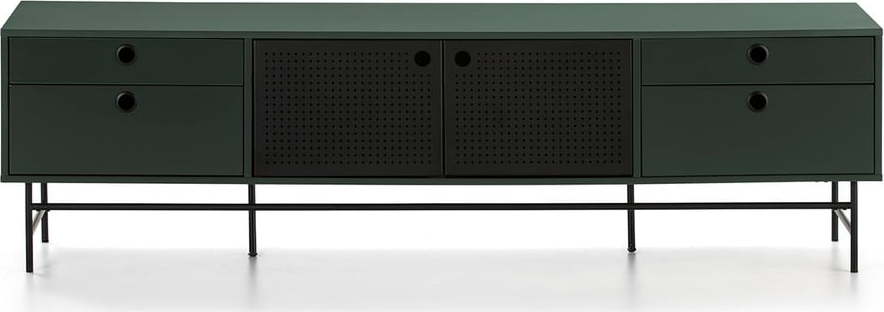 Černo-zelený televizní stolek Teulat Punto Teulat