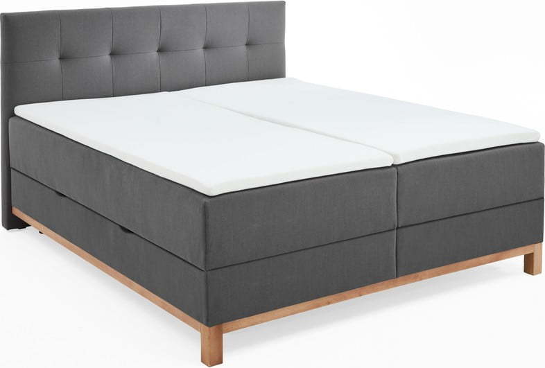 Tmavě šedá boxspring postel s úložným prostorem 160x200 cm Catania - Meise Möbel Meise Möbel