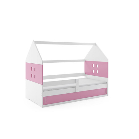 Dětská postel DOMI I s úložným prostorem 80x160 cm - bílá Ružové BMS