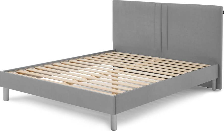 Světle šedá čalouněná dvoulůžková postel s roštem 160x200 cm Kerry - Bobochic Paris Bobochic Paris