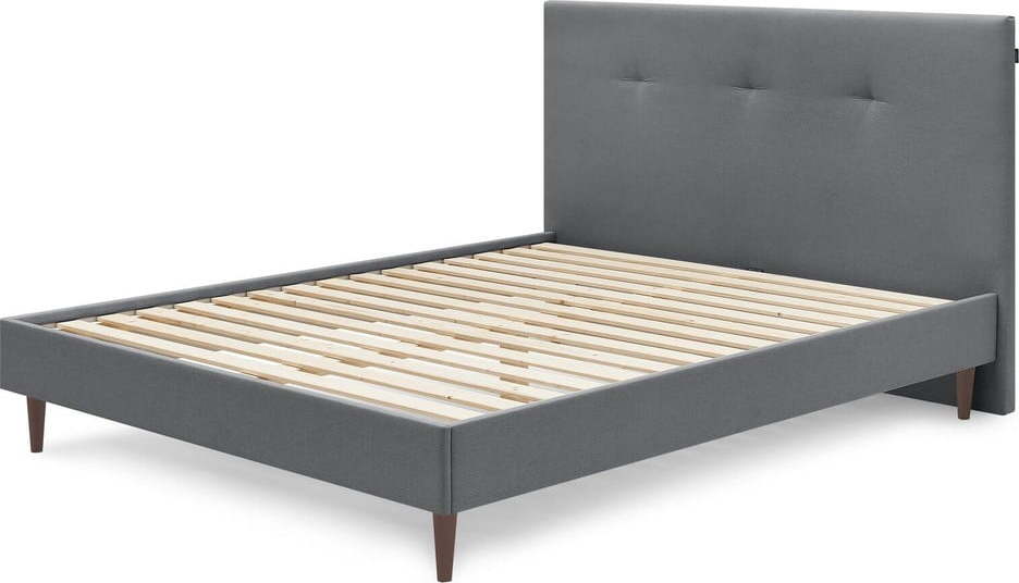 Tmavě šedá čalouněná dvoulůžková postel s roštem 180x200 cm Tory - Bobochic Paris Bobochic Paris