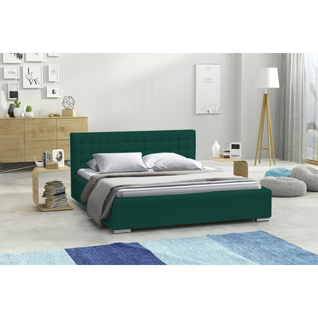 Postel IAN 19 STANDARD 90x200 cm - stříbrné nohy Zelená Signal-nabytek