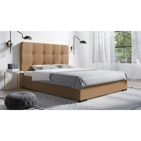 Postel KOLE 08 STANDARD 90x200 cm - černé nohy Hnědá Signal-nabytek