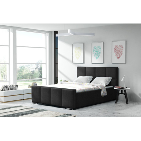 Postel OLIVIA 13 STANDARD 90x200 cm - stříbrné nohy Grafitová Signal-nabytek