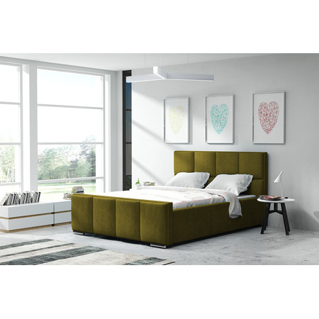 Postel OLIVIA 13 STANDARD 90x200 cm - stříbrné nohy Zelená Signal-nabytek