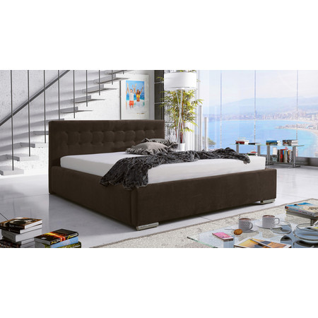 Postel PIPER 01 STANDARD 90x200 cm - stříbrné nohy Hnědá Signal-nabytek