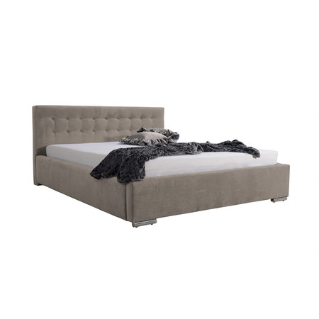 Postel PIPER 01 STANDARD 90x200 cm - stříbrné nohy Tmavě béžová Signal-nabytek