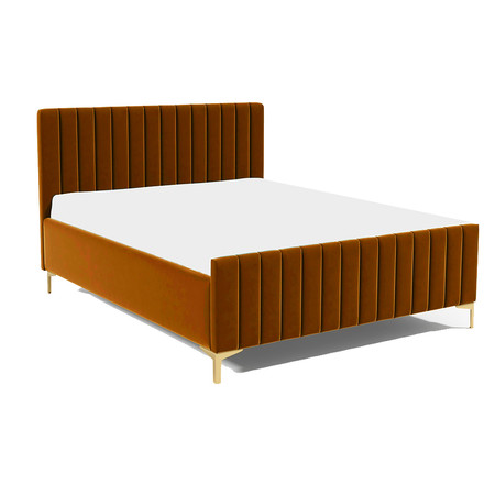Postel RUBY 25 STANDARD 90x200 cm - zlaté nohy Oranžová Signal-nabytek