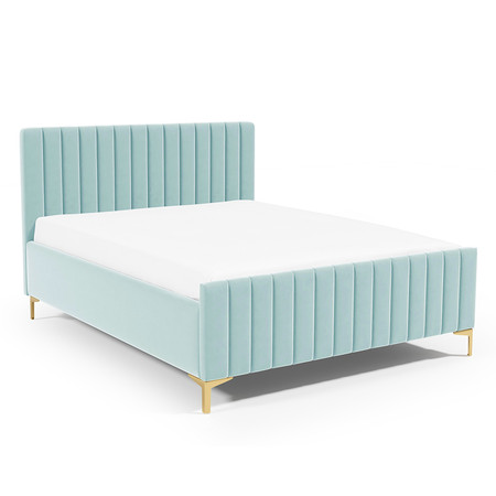 Postel RUBY 25 STANDARD 90x200 cm - zlaté nohy Světle tyrkysová Signal-nabytek