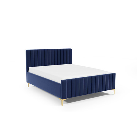 Postel RUBY 25 STANDARD 90x200 cm - zlaté nohy Tmavě modrá Signal-nabytek