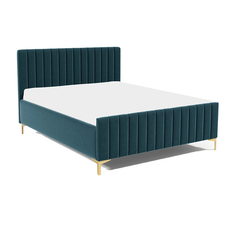 Postel RUBY 25 STANDARD 90x200 cm - zlaté nohy Tmavě tyrkysová Signal-nabytek