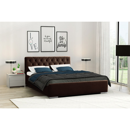 Postel RYAN 06 STANDARD 90x200 cm - stříbrné nohy Hnědá Signal-nabytek