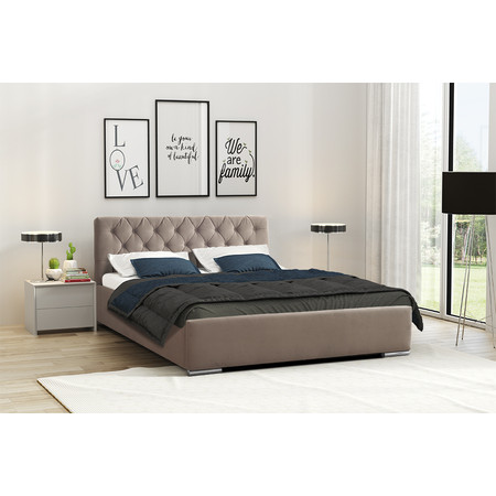 Postel RYAN 06 STANDARD 90x200 cm - stříbrné nohy Světle hnědá Signal-nabytek