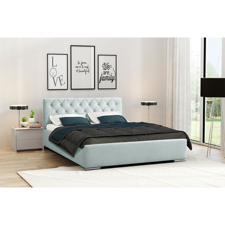 Postel RYAN 06 STANDARD 90x200 cm - stříbrné nohy Světle tyrkysová Signal-nabytek