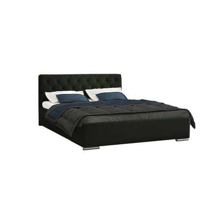 Postel RYAN 06 STANDARD 90x200 cm - stříbrné nohy Tmavě zelená Signal-nabytek