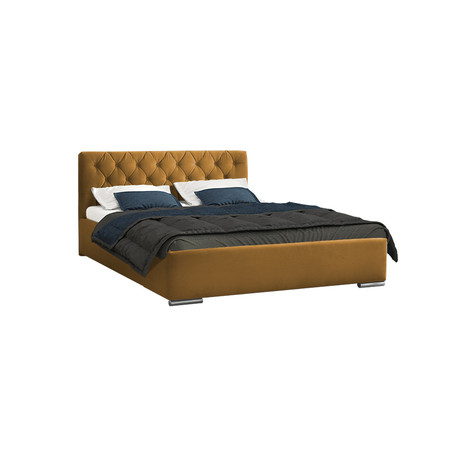 Postel RYAN 06 STANDARD 90x200 cm - stříbrné nohy Tmavě žlutá Signal-nabytek