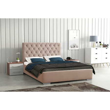 Postel RYAN 06+2 STANDARD 90x200 cm +2 - stříbrné nohy Světle hnědá Signal-nabytek