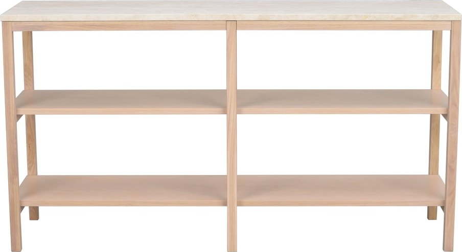 Bílý konzolový stolek s deskou z kamene 140x40 cm Orwel - Rowico Rowico