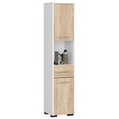 Koupelnová skříňka Fin 2D 1SZ 1W bílá/dub sonoma Akord