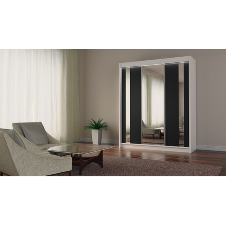Kvalitní Šatní Skříň Gracja 240 cm Bílá/černá Furniture