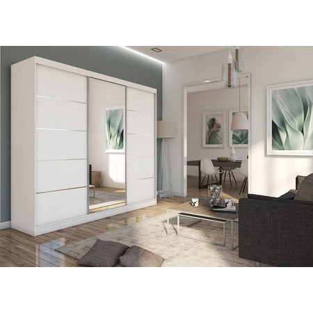 Kvalitní Šatní Skříň Makira 240 cm Bílá Furniture