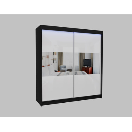 Kvalitní Šatní Skříň Rosana 200 cm Černá/bílá Furniture