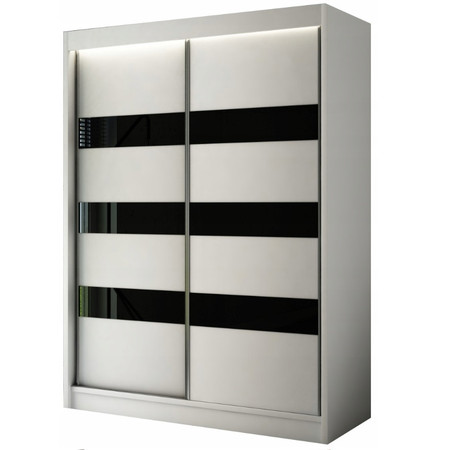 Kvalitní Šatní Skříň Solit 250 cm Černý Mat/ Bílý Mat Furniture