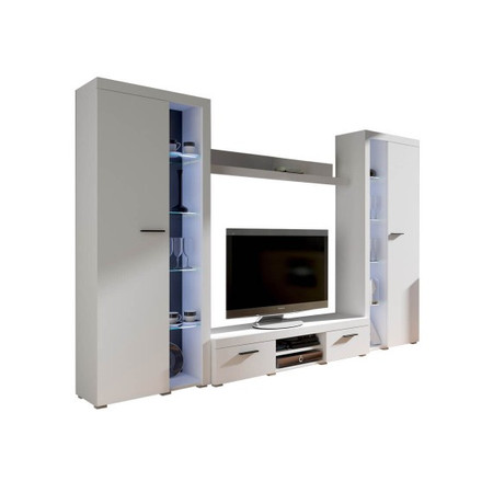 Obývací stěna OLIMP XL bílá Bez LED osvětlení NOKA