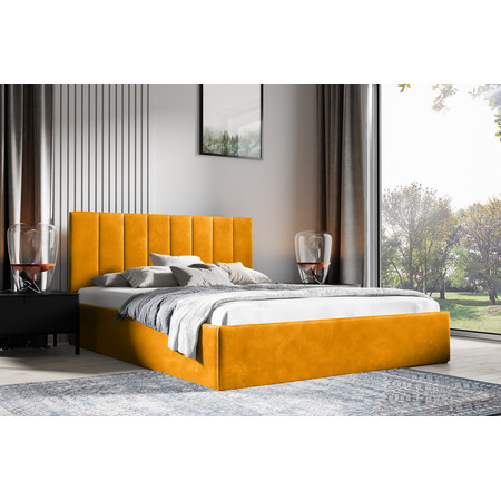 Postel LUCY 2 160x200 cm Tmavě žlutá SG-nábytek