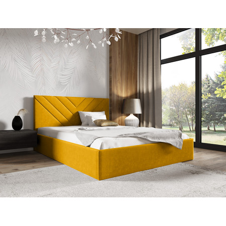 Postel LUCY 3 180x200 cm Tmavě žlutá SG-nábytek