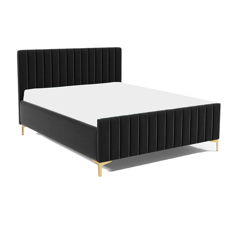 Postel RUBY 25 STANDARD 180x200 cm - zlaté nohy Černá SG-nábytek
