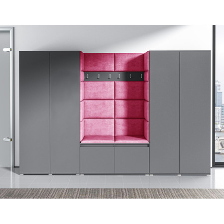 Předsíňová stěna EMI 10 Růžová Grafit Bez zrcadla SG-nábytek
