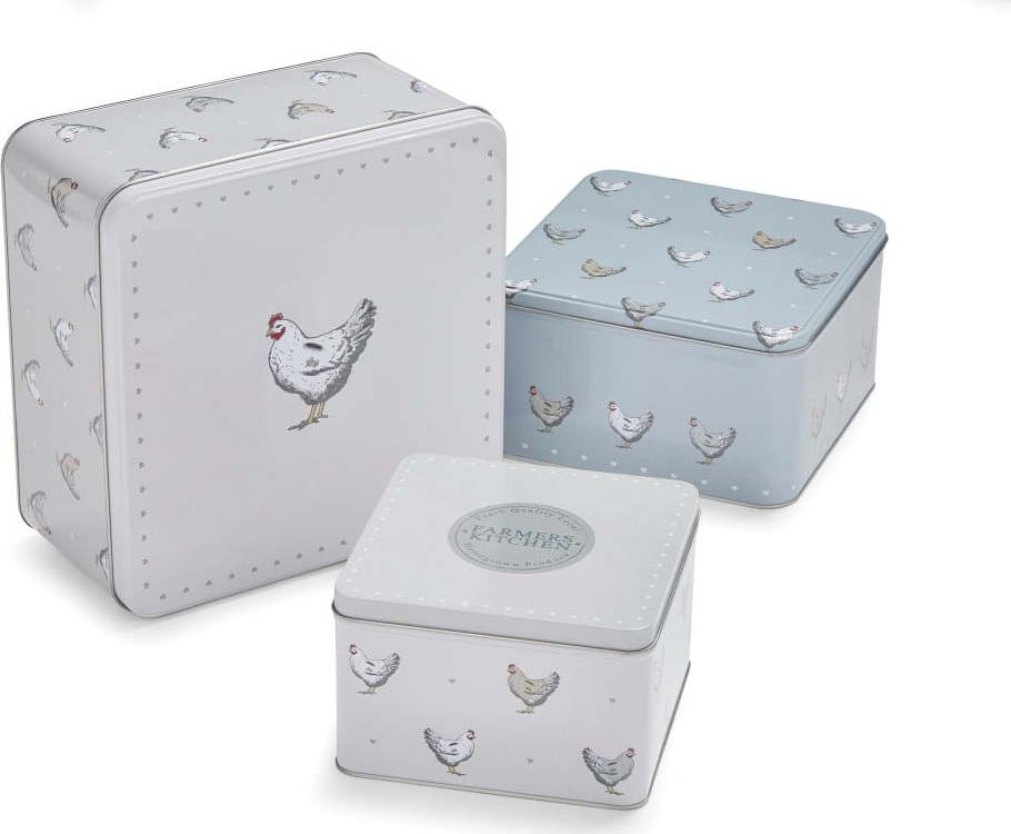 Ocelové dózy na potraviny 3 ks Farmers Kitchen – Cooksmart ® Cooksmart