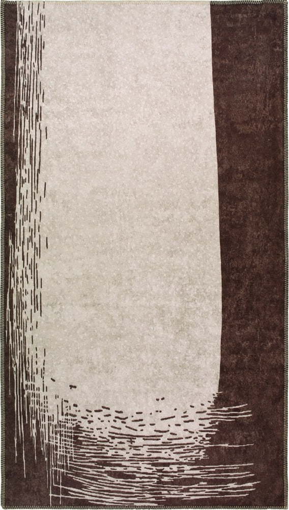 Tmavě hnědo-krémový pratelný koberec 230x160 cm - Vitaus Vitaus