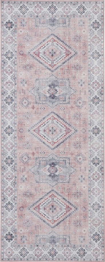 Světle růžový běhoun Nouristan Gratia