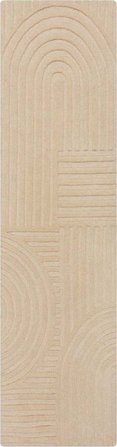 Béžový vlněný koberec běhoun 60x230 cm Zen Garden – Flair Rugs Flair Rugs