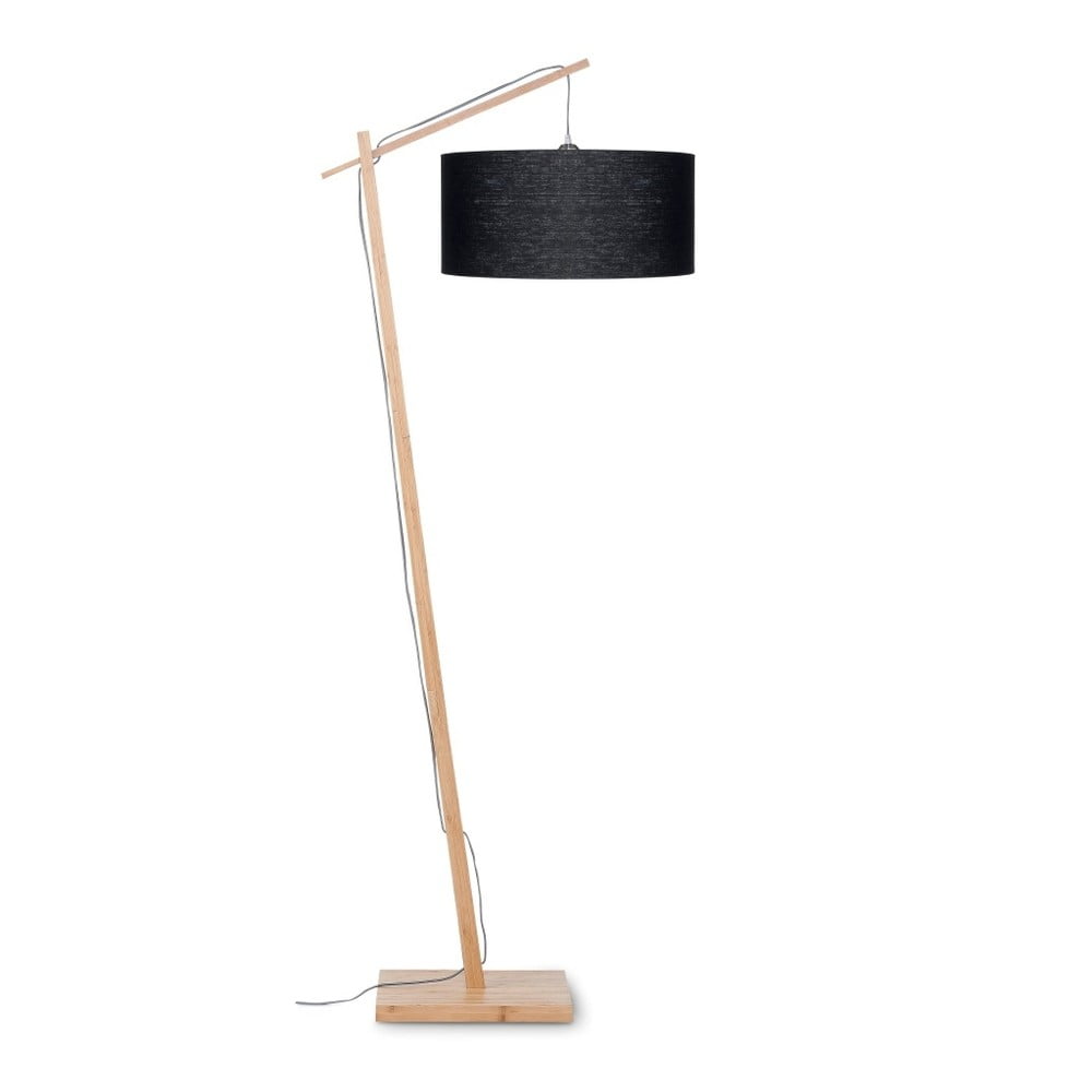 Stojací lampa s černým stínidlem a konstrukcí z bambusu Good&Mojo Andes Good&Mojo