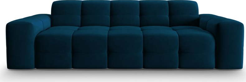 Tmavě modrá sametová pohovka 222 cm Kendal – Micadoni Home Micadoni Home