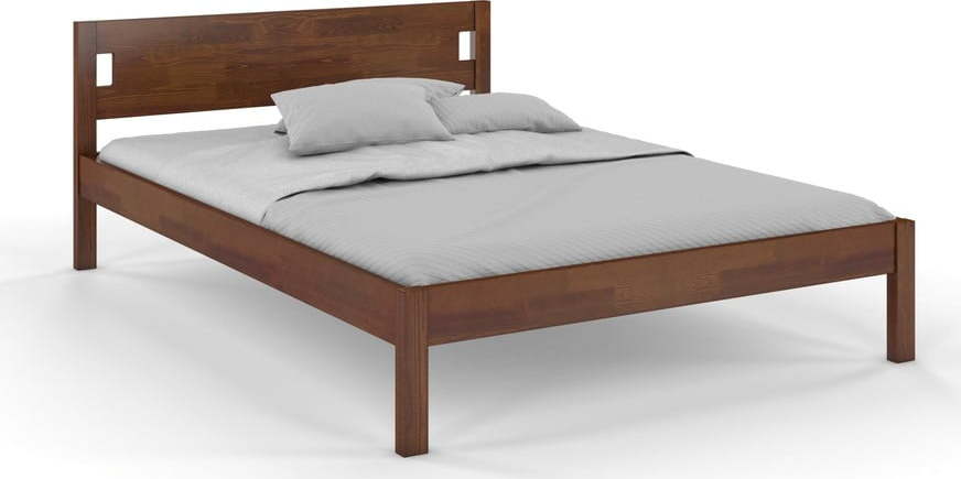 Tmavě hnědá postel z borovicového dřeva 120x200 cm Laxbaken – Skandica SKANDICA
