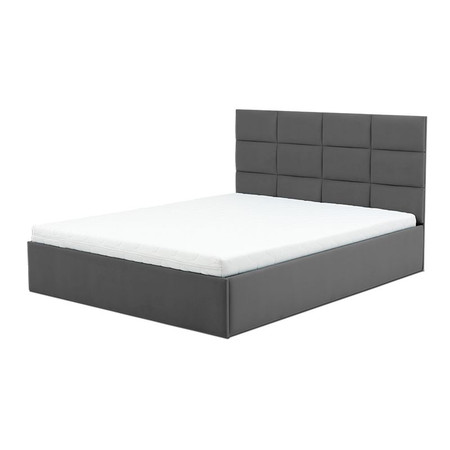 Čalouněná postel TORES s pěnovou matrací rozměr 160x200 cm Tmavě šedá SG-nábytek