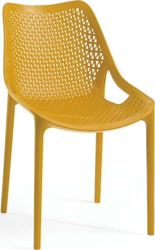 Žlutá plastová zahradní židle Bilros - Rojaplast Rojaplast