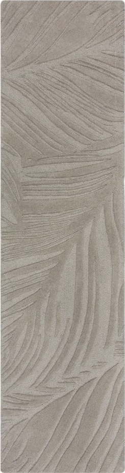 Světle šedý vlněný koberec běhoun 60x230 cm Lino Leaf – Flair Rugs Flair Rugs