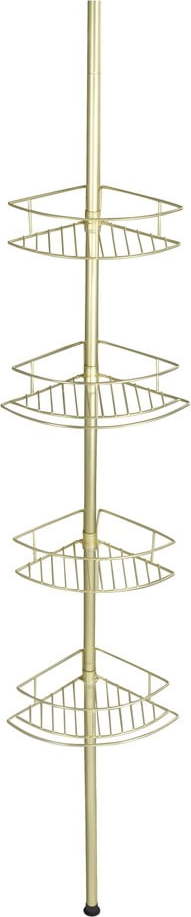 Rohová teleskopická koupelnová polička z nerezové oceli ve zlaté barvě Dolcedo – Wenko WENKO