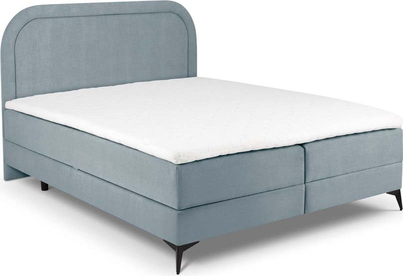 Světle modrá boxspring postel s úložným prostorem 160x200 cm Eclipse – Cosmopolitan Design Cosmopolitan design